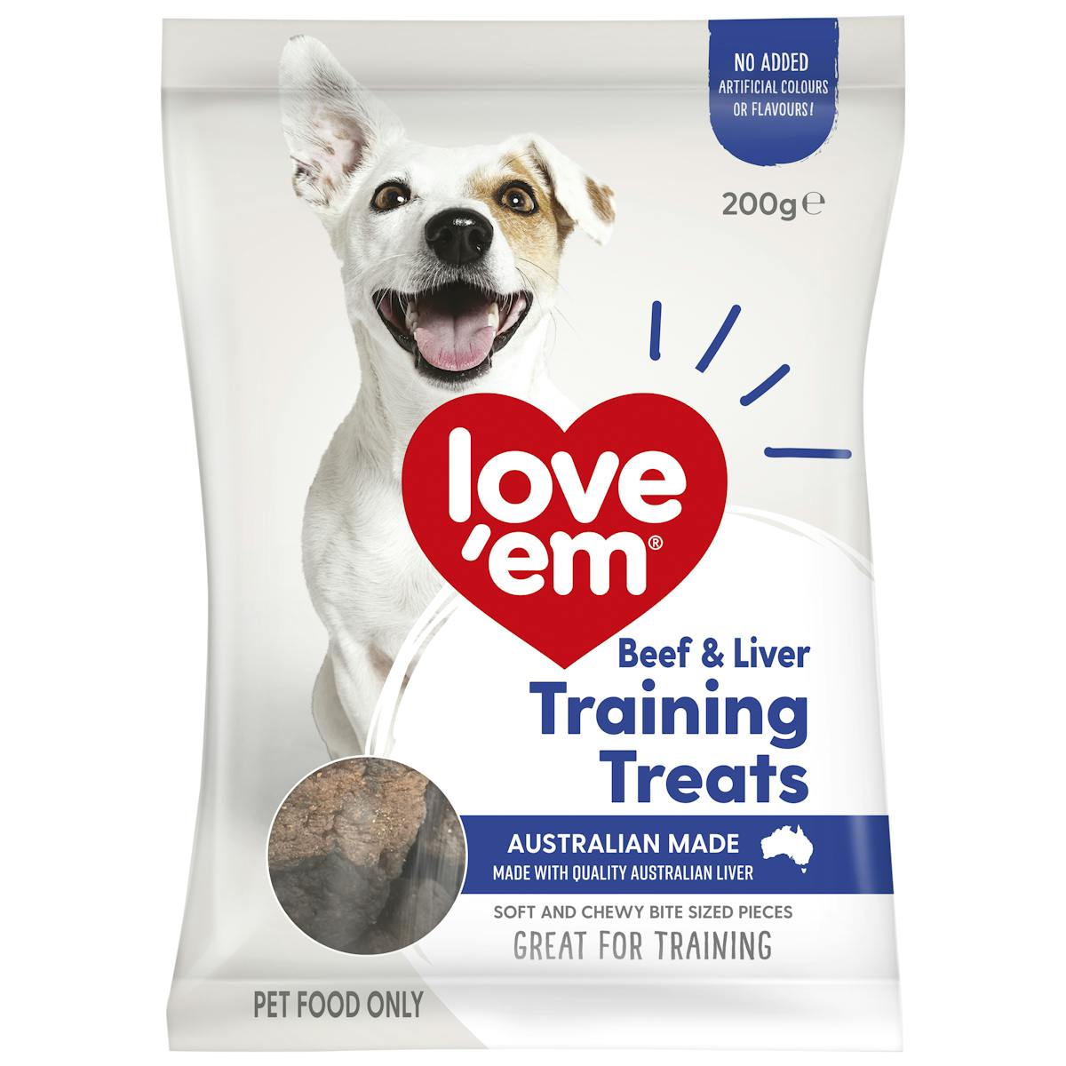 Love'em | Beef & Liver Training Treats | Train dog | Front of pack