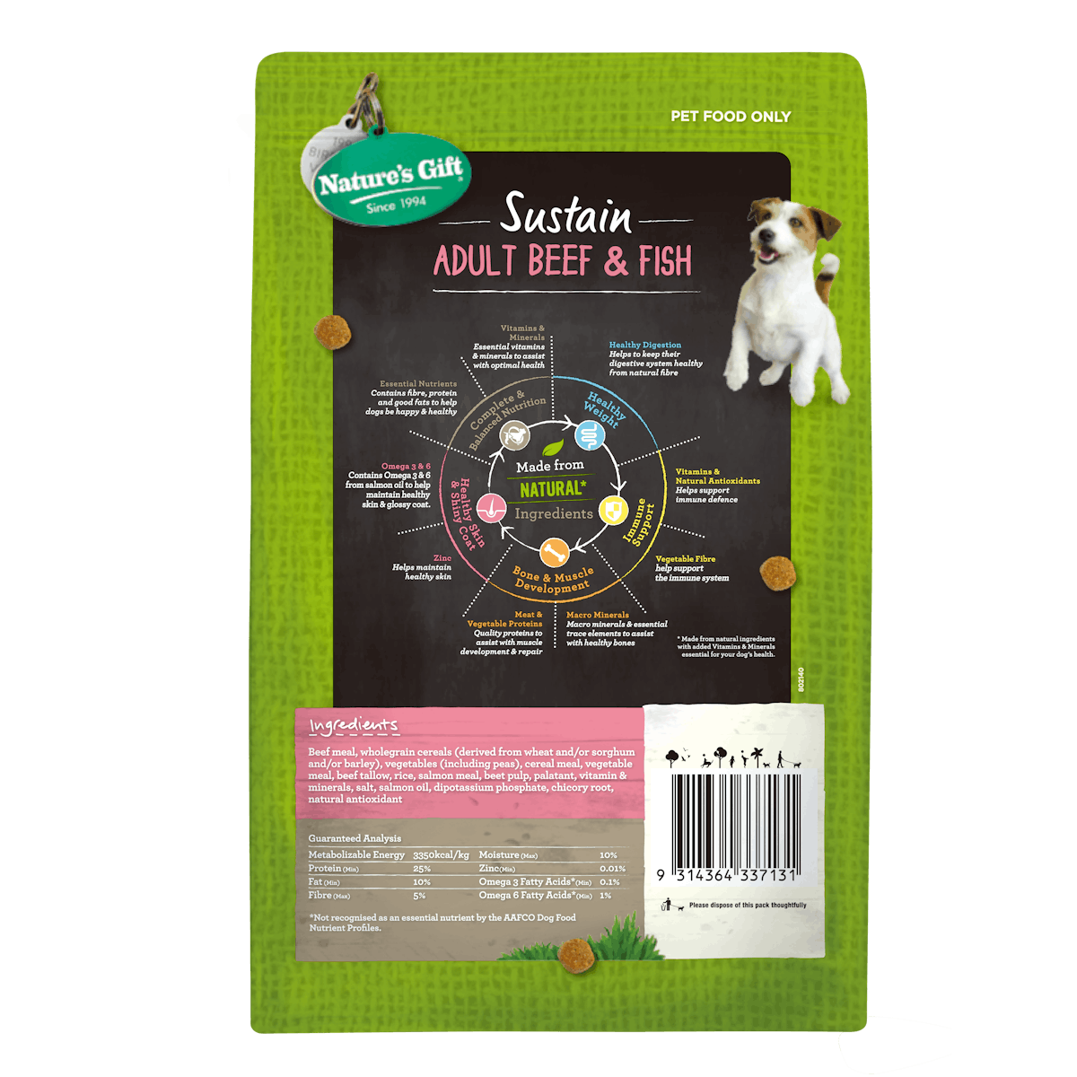 Nature’s Gift | Beef & Fish | Dry dog food | Front of pack
