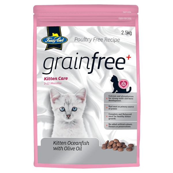 Fussy Cat | Kitten Oceanfish with Olive Oil | Dry cat food | Front of pack