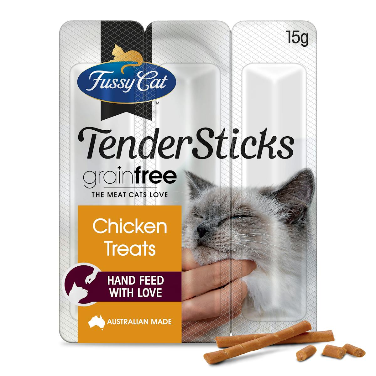 Fussy Cat | Chicken Treats 15g | Cat treats | Front of pack