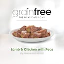 Fussy Cat | Lamb and Chicken with Peas 85g | Wet Cat Food | Right of pack