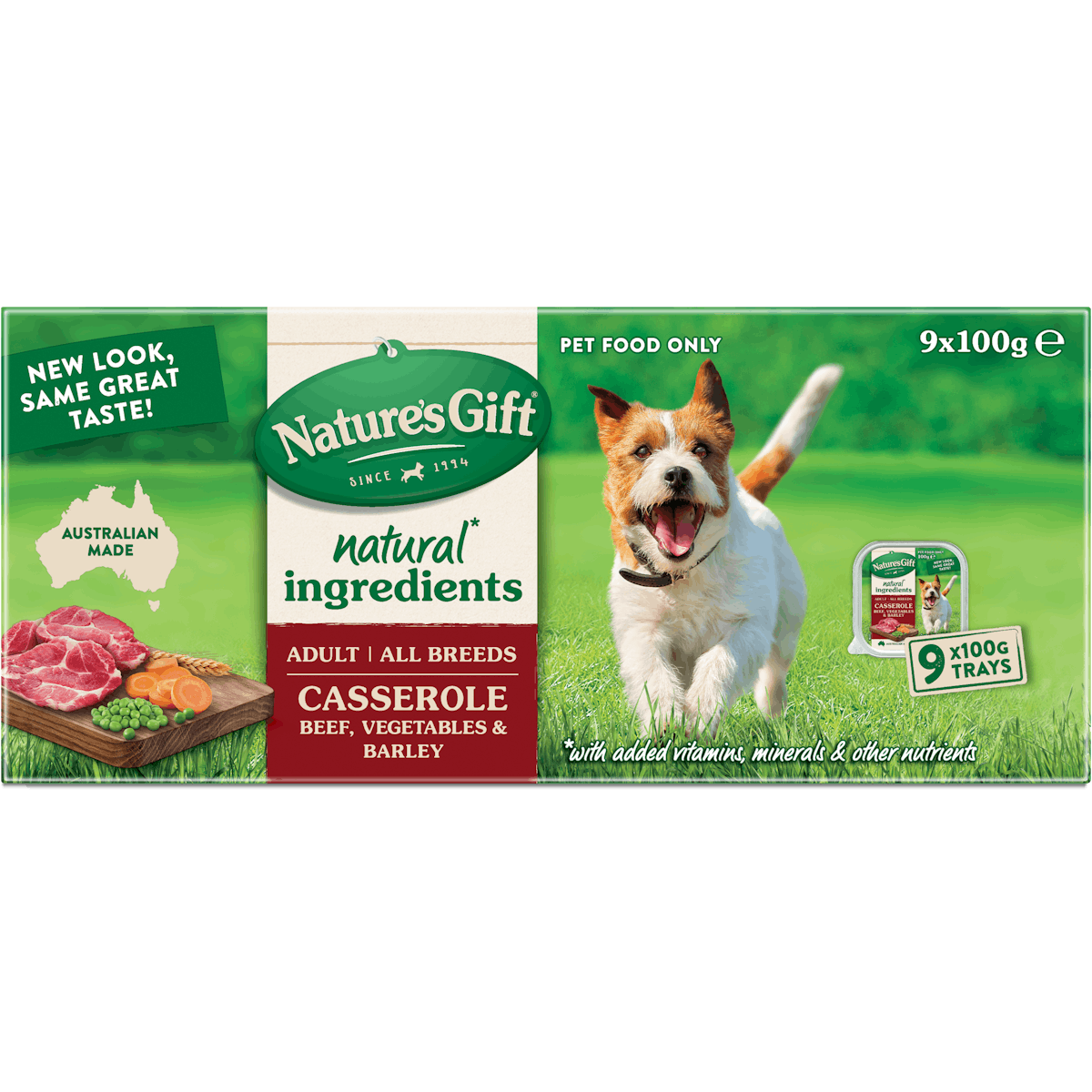 Nature’s Gift | Beef, Vegetable & Barley | Wet dog food | Front of pack