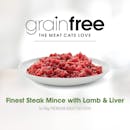 Fussy Cat | Finest Steak Mince with Lamb & Liver Flavour 5 x 90g | Chilled cat food | Right of pack
