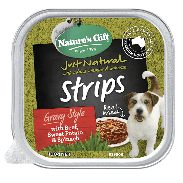 Nature’s Gift | Beef, Sweet Potato & Spinach | Wet dog food | Front of pack