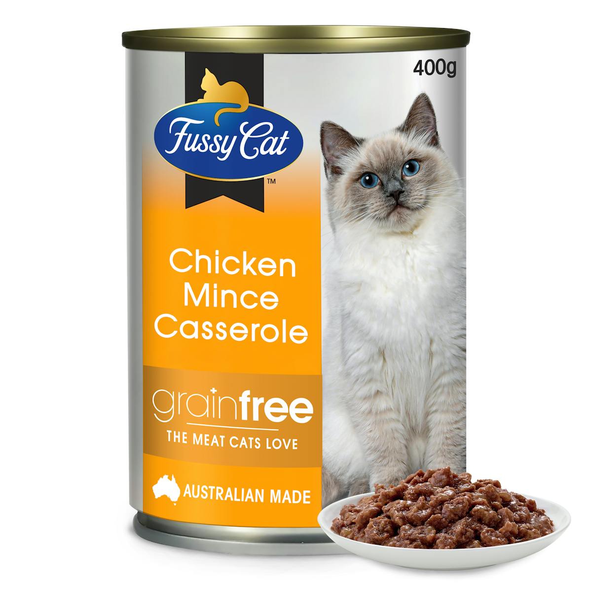 Fussy Cat | Chicken Mince Casserole 400g | Wet Cat Food | Front of pack