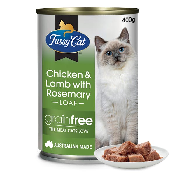 Fussy Cat | Chicken & Lamb with Rosemary Flavour 400g | Wet Cat Food | Front of pack