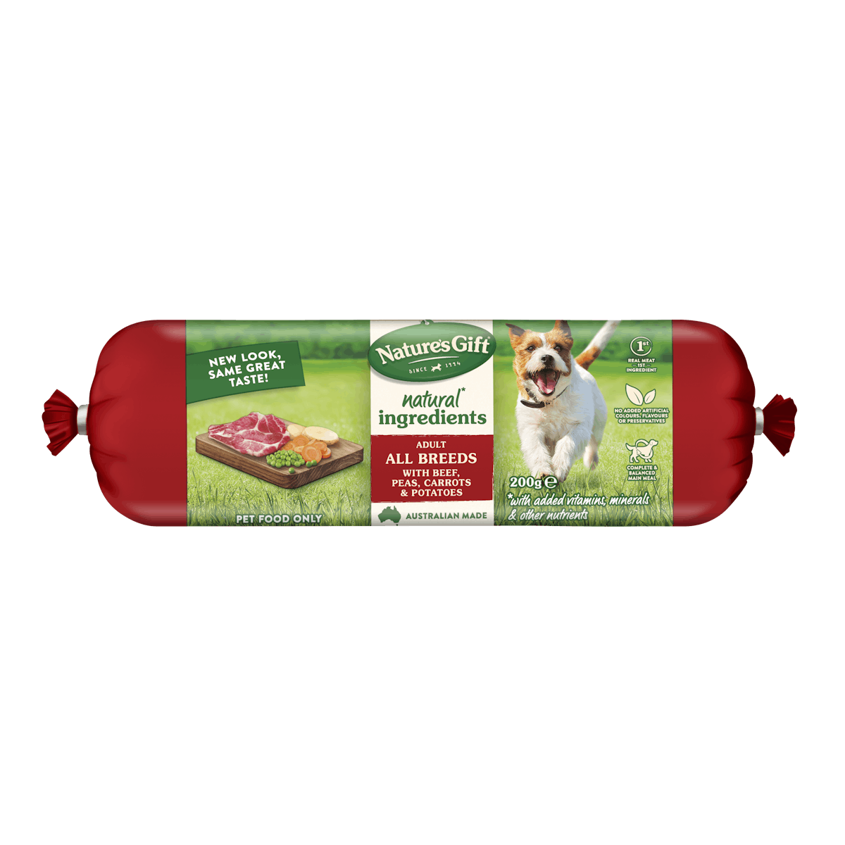 Nature’s Gift | Beef, Potato, Carrots & Peas | Chilled dog food | Front of pack