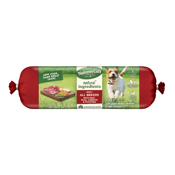 Nature’s Gift | Beef, Potato, Carrots & Peas | Chilled dog food | Front of pack