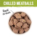 Nature’s Gift | Meatballs with Beef, Potato, Carrots & Peas | Chilled dog food | Back of pack