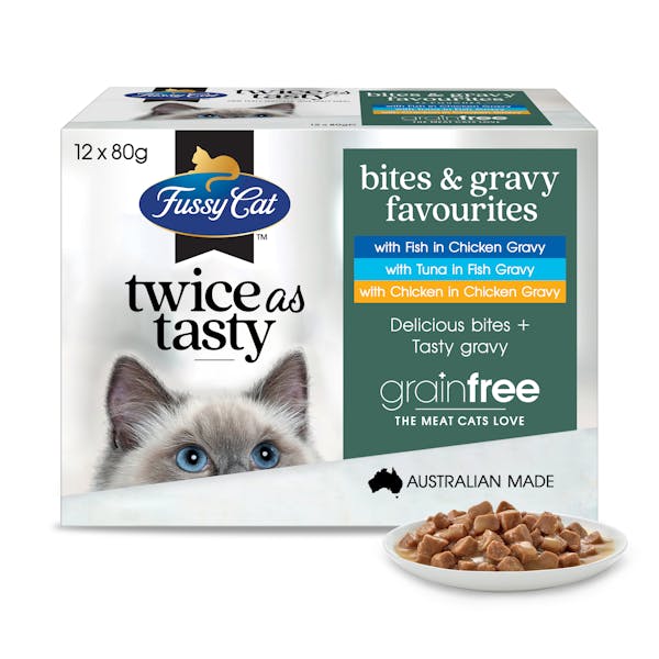Fussy Cat | Bites & Gravy Favourites | Wet Cat Food | Front of pack