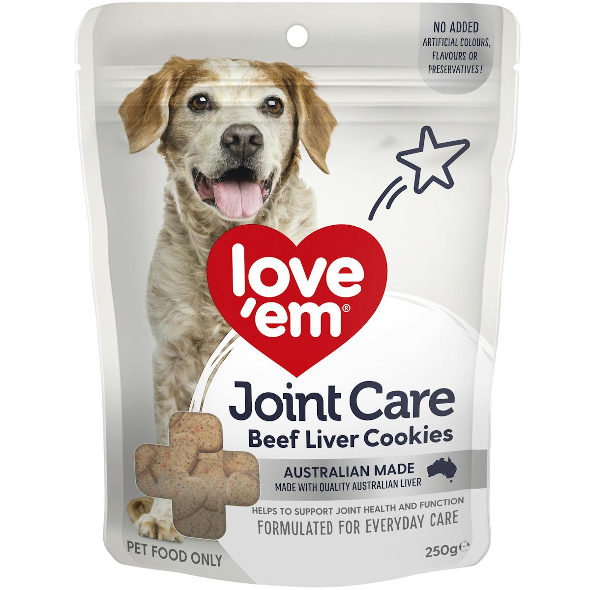 Love'em | Joint Care Beef Liver Cookies | Health dog | Front of pack