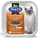 Fussy Cat | Chicken and Turkey with Cranberry 85g | Wet Cat Food | Left of pack